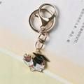 Golden graduation keychain featuring a black mortarboard and bouquet with a lobster clasp - Style 1 (Lobster Clasp)