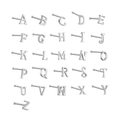 Silver S925 sterling silver nose studs featuring a full set of 26 alphabet letters A-Z - Letter X / Silver