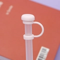 Pink silicone dust cap for 10mm straws featuring a secure ring and minimalist round design - 10mm Straw Cap (Without Straw) / Light Pink Mushroom