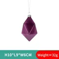 Ornamento geometrico in vetro viola, 10x9cm, con finitura lucida a specchio per Natale - Stile Geometrico Viola 01