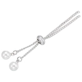 Conector de cadena ajustable bañado en oro 18k con perlas blancas para pulseras DIY - Oro blanco