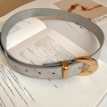 Macro detail of silver cracked texture belt with a round golden buckle on a vintage book - 75# Waist Chain - Silver