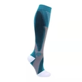 Teal and grey compression athletic socks with breathable mesh and arch support - Dark Green