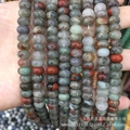 Natural multi-color stone abacus beads in 5x8mm size for DIY bracelet making - 5*8mm (Per Strand) / Imported Bloodstone