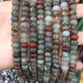 Perles de pierre naturelle multicolores 5x8mm en forme d'abaque pour bracelets - 5*8mm (environ 73 pièces/fil) / Pierre de Sang Importée