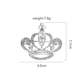 Elegante spilla a corona argentata con strass scintillanti per abiti da donna - Stile Corona 3 (Argento)