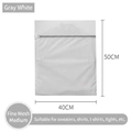Medium 40x50cm laundry bag with fine white mesh and gray zipper for washing sweaters - 70g Gray-white Fine Mesh Medium Size (40*50cm)