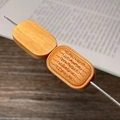 Perle ovale en bois de santal vert gravée pour la création de bijoux DIY - Tablette Sanskrit en Bois de Santal Xinshan