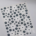Stickers nail art 3D TL-317 motif fleurs noires et blanches avec perles nacrées - Style Fleur Noir et Blanc Perle 3D (TL-317)