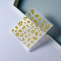 Goldene 5D-Präge-Nagelaufkleber mit Rosen und floralen Mustern im Relief-Design - Gold Geprägte Rose & Wolke (FEB-376)