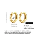 Polished golden titanium steel 28mm hoop earrings with minimalist chunky design - 5.0*18mm / Gold