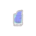 Emaille speld mol in maatbeker met getal van Avogadro 6.022x10^23 wetenschap badge - Cartoon Mol Beker (xz4345)