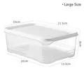 Grand récipient alimentaire empilable transparent avec couvercle blanc 21,5x15x8cm - Pack de 1 * 2000 ml
