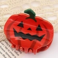 Pinza de pelo con forma de calabaza de Halloween en acrílico naranja con cara de susto - Calabaza 2