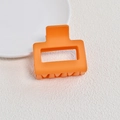 Macro view of matte orange square hair claw clip with cutout on white background - Matte Orange Small Square Claw Clip (3#)