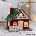 DIY glowing wooden Christmas house with green snow roof and warm LED lights - American Red Blue White Classic