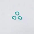 Three turquoise painted metal open jump rings for DIY jewelry making and crafting - 1.2*8mm / Blue