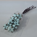 Artificial light blue cotton flower stem with natural calyx for home decor - Light Blue