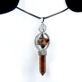Colgante Merkaba de piedra ojo de tigre con cordón negro ajustable para collar - Ojo de tigre