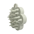 Light gray silicone scalp massager brush in flower shape with hanging hole design - Light Gray