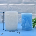 Detailed Christmas tree silicone mold showing dimensions and finished soap product - Christmas Tree Snowman Style (7)