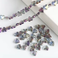 8mm iridescent greyish purple heart-shaped glass crystal beads with AB finish for DIY - Amethyst