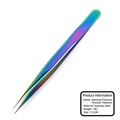 Regenboog pauw wimper tweezers van roestvrij staal voor nauwkeurige wimperverlenging - Regenboog Pauw Pincet / 1.5mm dik / 13.5cm