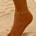 Single Layer Pearl Anklet (Gold)