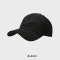 Casquette de baseball classique en coton noir avec broderie d'aigle en 3D - M (54-58cm) / Noir