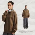 T-shirt da uomo a maniche lunghe grigio marrone con vestibilità comoda e tessuto caldo - S / Grigio-marrone