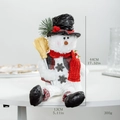 Noordse kerstsneeuwpop knuffel met hoge hoed en rode sjaal voor feestelijke decor - Rode Bezem Sneeuwpop Pop Zittend