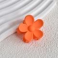 Matte orange flower hair claw clip for women and kids in a minimalist aesthetic style - Bright Orange