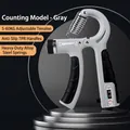 Adjustable grey hand gripper 5-60kg with TPR anti-slip handle and built-in counter - 5-60kg Mechanical Counting / Grey & Black