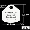 White trapezoid earring display card in Style 05X2 with Copper 100% text - White Trapezoid Card With Hole (Style 05X2) / Medium
