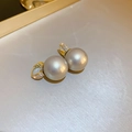Gold Artificial Pearl 925 Sterling Silver Earring Post (65#)