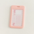 Vertical pink glitter cloud id card holder with cute bow design on a white textured background - Pink Vertical Single Case