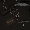 Collier réglable à pendentif cœur argenté en acier inoxydable avec chaîne serpent - 2# Doubles Anneaux Entrelacés