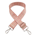 Detail of colorful adjustable shoulder strap with pink scales and silver metal hardware - Orange Pink Yellow Blue (Silver Buckle)
