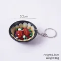 Portachiavi Maiale Brasato in miniatura, modello di cibo realistico 5.2cm con anello - Costine in Pentola di Terra - Con Portachiavi