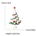 White enamel Christmas tree brooch with colorful rhinestones and gold star detail - Christmas Tree 4-0525-WH (White Drip Oil Multicolor Gemstone)