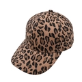 Verstellbare Baseballkappe mit Leopardenmuster, gebogenem Schirm und Baumwoll-Twill-Stoff - Verstellbar / Brauner Leopard