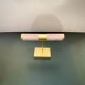 T-bar jewelry display stand with pink velvet horizontal bar and gold metal base - T-Bar Bracelet Stand