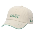 Vintage Baumwoll-Basecap in Creme mit grüner PAST-Stickerei und Used-Look am Schirm - Creme/Grün(E)