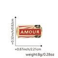 Makroansicht der vergoldeten Amour-Perle mit Friedenssymbol und exakten Maßangaben - Stil G (AMOUR-Rot Weiß Frieden)