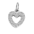 Silver stainless steel heart pendant with sparkling white cubic zirconia inlay details - Heart Shape(ZP39305) / Steel