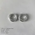 Polished silver stainless steel hoop earrings in 18mm diameter and 4mm width size - 18mm / Silver (NE93144)