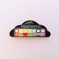 Interactive mood tracker slider pin with rainbow emoji and black enamel finish - Cloud Shape Black