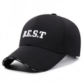 Casquette baseball noire unisexe avec broderie B.E.S.T et détails Sport sur la visière - Réglable / Noir Avec Broderie Blanche