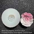 3D-Mohnblumen Silikonform mit Pfingstrosen-Harz-Ergebnis für die Seifenherstellung - Stil 1 (19-179) / Transparent