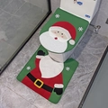 Christmas toilet seat cover and U-shaped rug set with Santa Claus and snowflake patterns - Santa Claus Style